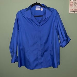 XL Blue Chico’s blouse button up